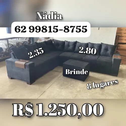Sofá de canto 8 lugares com brinde