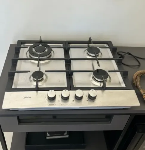 Cooktop Midea 4 Bocas Inox Tripla Chama - Acendimento Automático
