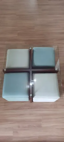 Mesa de centro de Vidro com 4 Banquetas