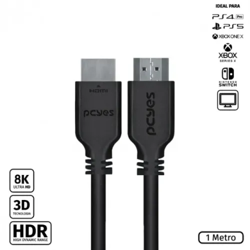 Cabo Hdmi 2.1 Macho 1 Metro - Pc Yes Phm21-1 *ENTREGA GRÁTIS*