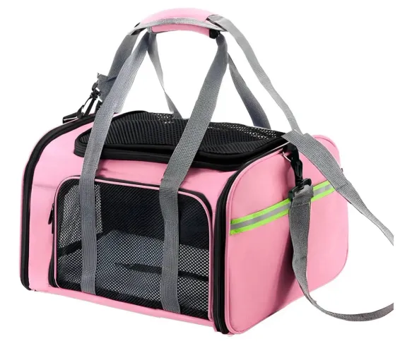 Mala / Bolsa de Transporte para Pets (Rosa)