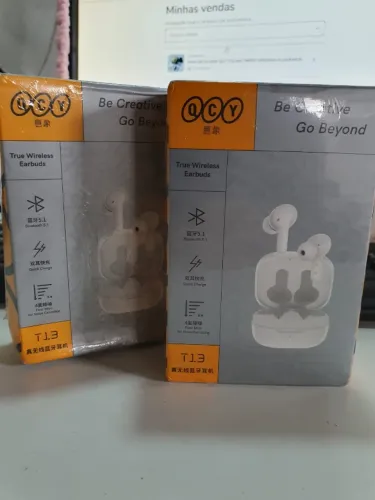 Fone de Ouvido Bluetooh 5.1 QCY T13 ENC com 4 Microfones Integrados 40h Branco[LACRADO]
