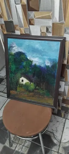 Quadro antigo pintura a óleo