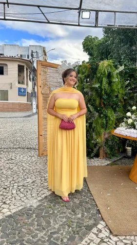 Vestido madrinha amarelo
