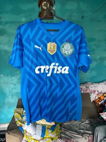 camiseta palmeiras goleiro azul m