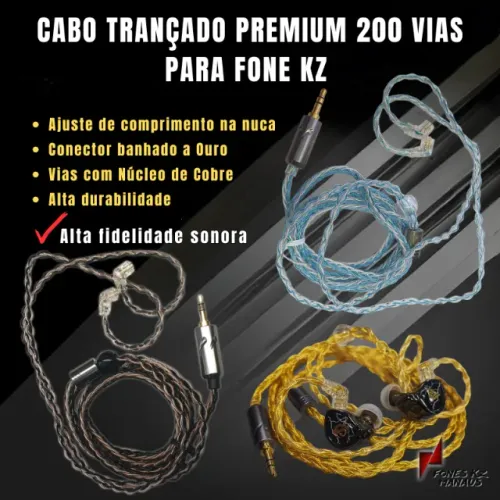 Cabo KZ Reforçado Premium 200 Vias de Cobre - Retorno de Palco Monitor de palco