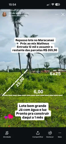 Repasso lote no Maracanaú 150m quadrados