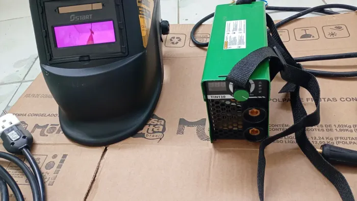 Kit Completo Máquina de solda Inversona trato TIN130 + Máscara de Escurecimento Automático