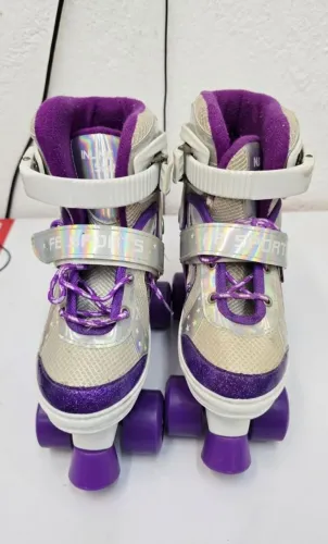 Patins Infantil Inline Roller Ajustável com Led