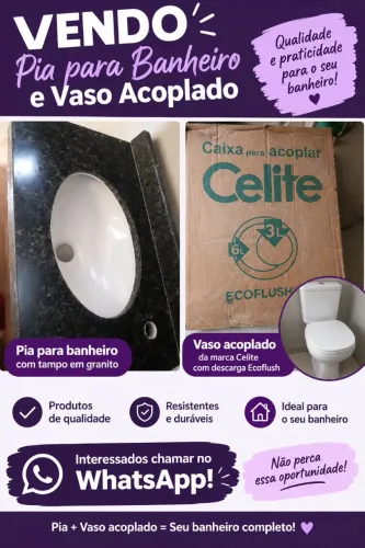 Pia e Vaso acoplado