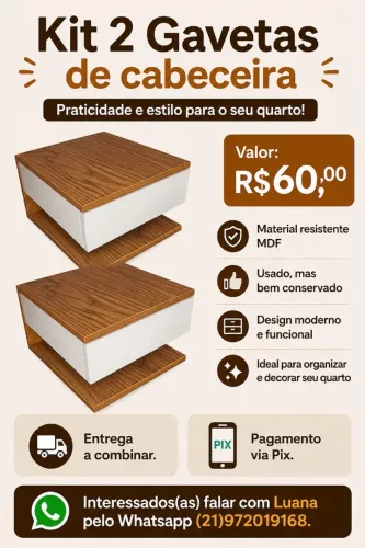 Gavetas de cabeceira suspensas