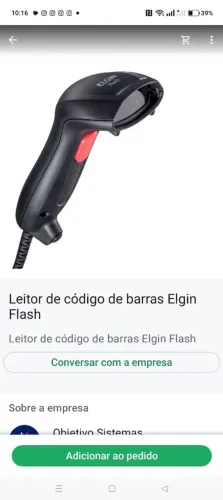 Leitor de código de barras elgin flash