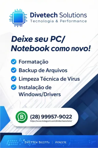 Formatação e instalação de computadores em geral