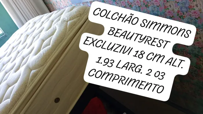 COLCHÃO KING 1.93 LARG.&2.03 COMP. SIMMONS 18CM ALT .MOLAS ENSACADAS