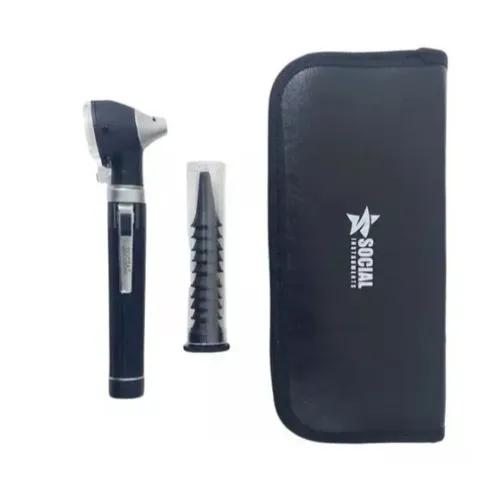 Mini Otoscópio Profissional Led Fibra Óptica