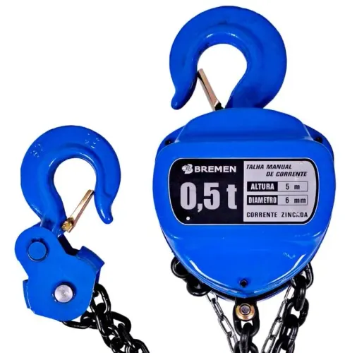 Talha manual 500kg de corrente 3 metros e 5 metros