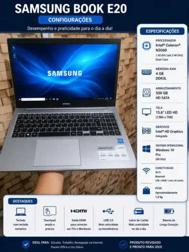 NOTEBOOK SAMSUNG BOOK DDR4 E20 SSD