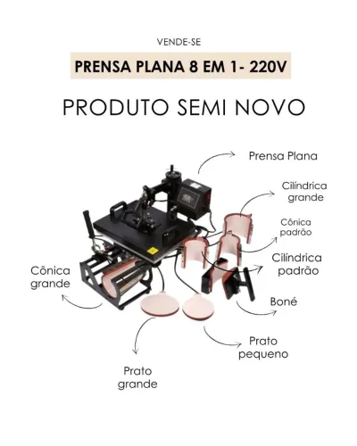 Prensa plana 8 em 1- 220V