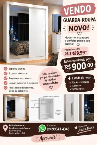 Guarda roupa duas portas