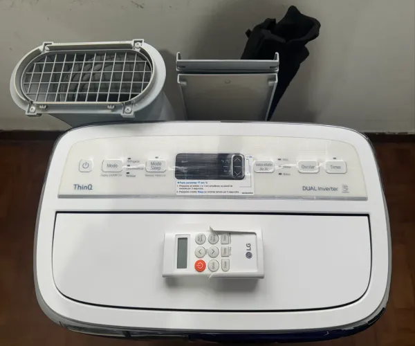 Ar-Condicionado Portátil LG Dual Inverter 14.000 BTUs LP1419IVSI com nota fiscal e capa.