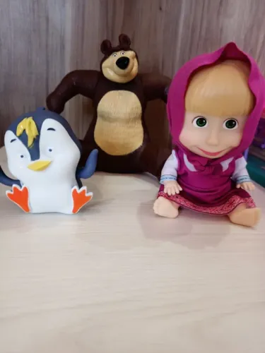 Kit Brinquedo Boneca Marsha e Urso com Pinguim