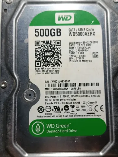 HD SATA WD Green 500Gb Usado