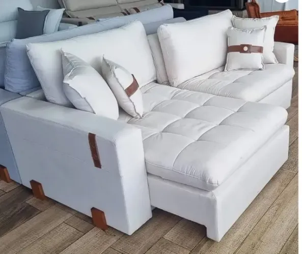 Sofá Cama Zeus 220cm 4 Lugares Retrátil e Reclinável Tecido Linho Innove
