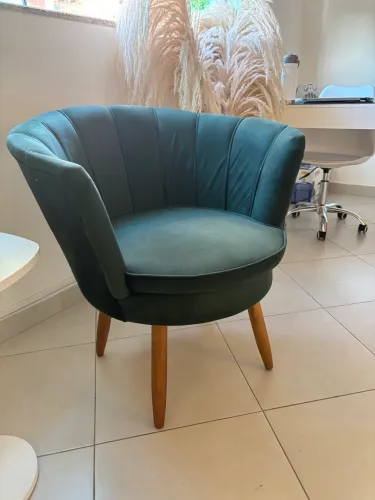 poltrona pétala verde escuro