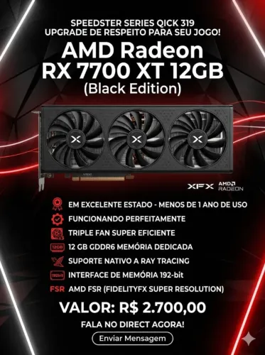 GPU XFX Speedster QICK 319 AMD Radeon RX 7700 XT - 12GB GDDR6