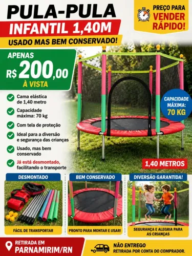 ? PULA-PULA INFANTIL 1,40m - APENAS R$ 200,00 ?