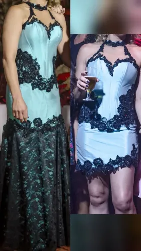 Vestido Festa Azul 2 em 1 (Curto/longo)