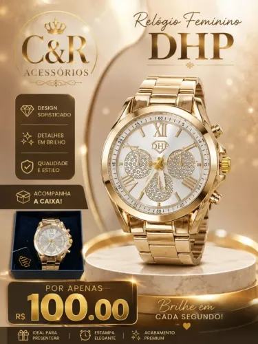 Relógio Feminino DHP acompanha caixa 100.00