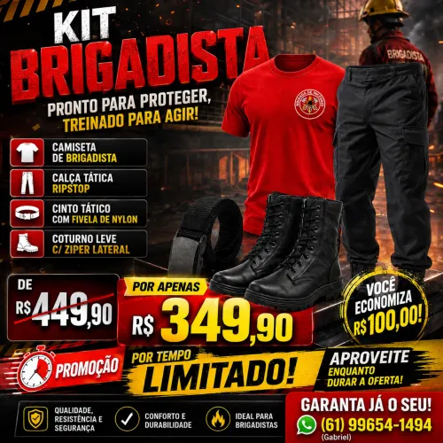 KIT BRIGADISTA SOCORRISTA BOMBEIRO CIVIL