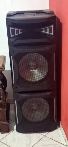 Caixa de Som Amplificada Philco Ex Bass Flash Lights PCX30000 Bluetooth 2500W Preta Bivolt