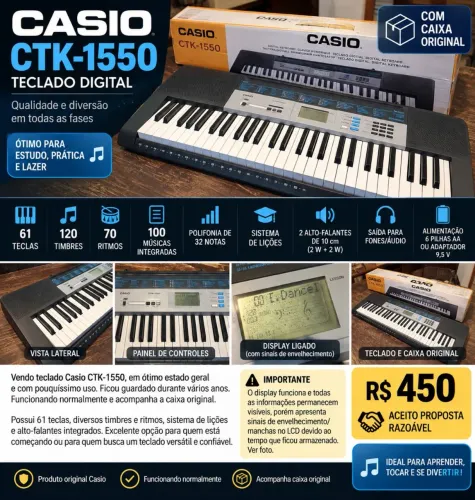 Teclado Casio CTK-1550