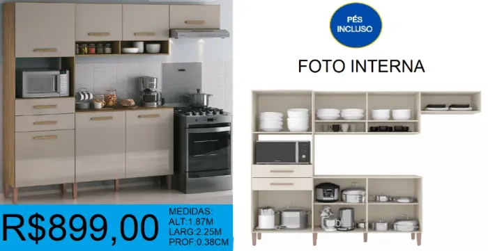 Cozinha - compacta - retro - compre hoje  e receba em até 72 horas