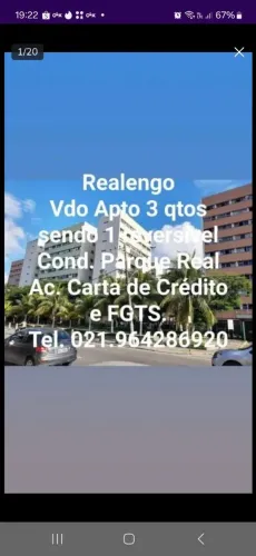 Realengo Condomínio Parque Real Apartamento 3 Quartos 2 Banheiros Ac.Financ. CEF e FGTS*