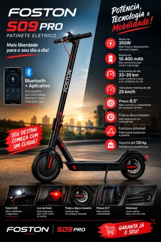Patinete Elétrico Foston S09 Pro (novo com garantia )