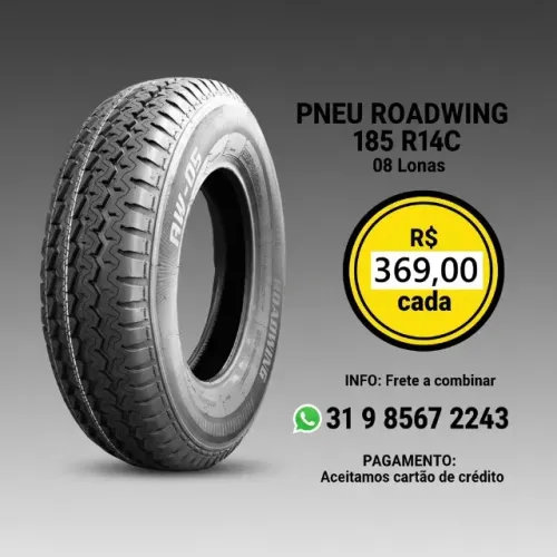 PNEUS DE CARGA ARO 14C, 15C E 16C, VANS, BONGO, KOMBI...