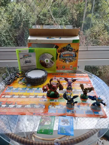 Kit jogo completo Skylanders Giants Xbox 360 com 05 personagens
