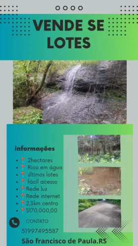 Venda de lotes (chácaras podendo ser de 2 a 4 hectares) últimos lotes disponível na região