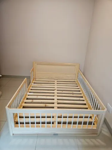 Cama Infantil Casal Montessoriano Wave com Rattan Casatema MadeiraOriginals