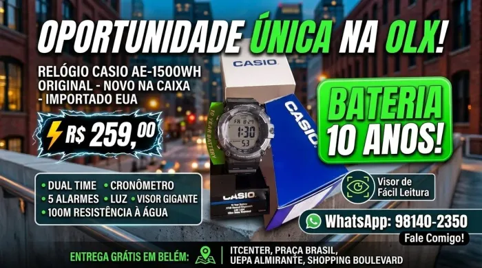 CASIO AE-1500WH ORIGINAL (Trazido dos EUA) Novo na Caixa! Bateria de 10 Anos