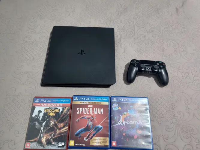 Ps4 Slim bom estado + Controle + 3 Jogos