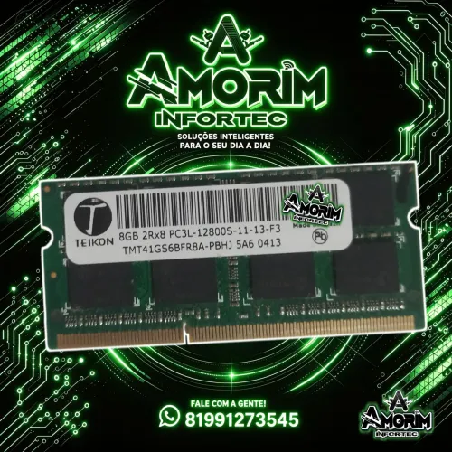 MEMÓRIA 8GB DDR3L-1600MHz NOTEBOOK.