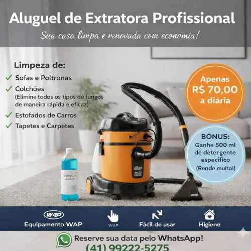 LOCAÇÃO MAQUINA EXTRATORA 