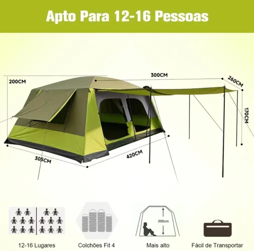 Barraca Camping Joy Fox Maçã Verde