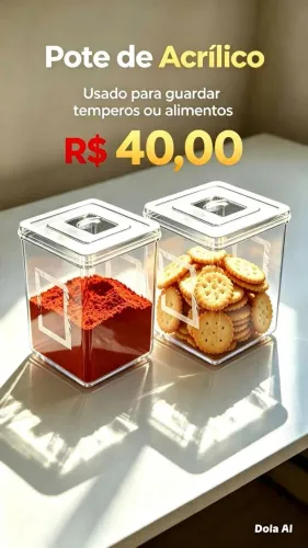 Potes de acrilico 5 kg temperos e condimentos