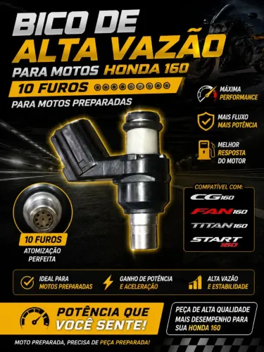 ? BICO INJETOR ALTA VAZÃO - 10 FUROS | HONDA 160 ?