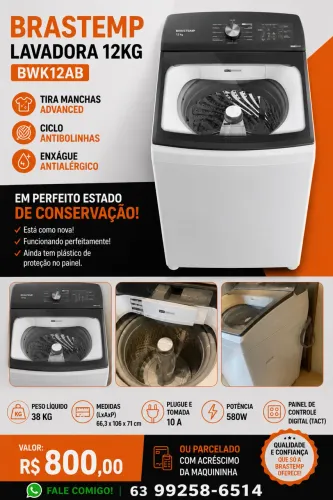 Máquina lavar roupa Brastemp 12kg 